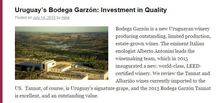 Uruguay’s Bodega Garzón: Investment in Quality